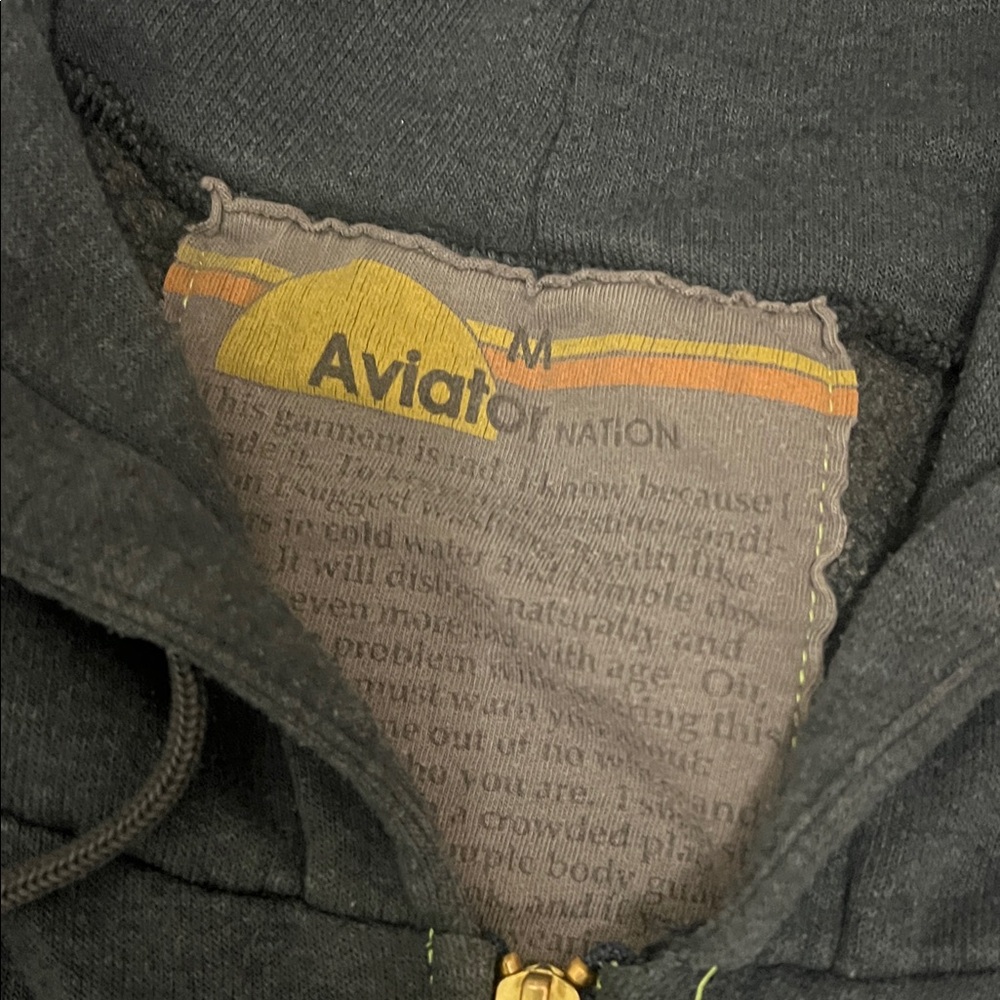 Aviator Nation Charcoal Hoodie with Rainbow Patch - Picture 2 of 3